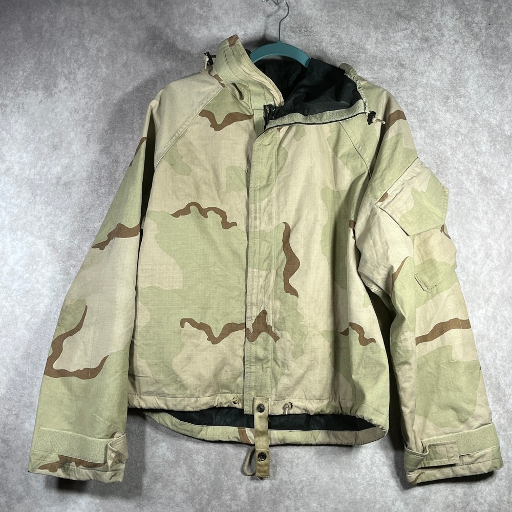 US Military Chemical Protective Overgarment Jacket Mens‎ Small Short Desert Camo